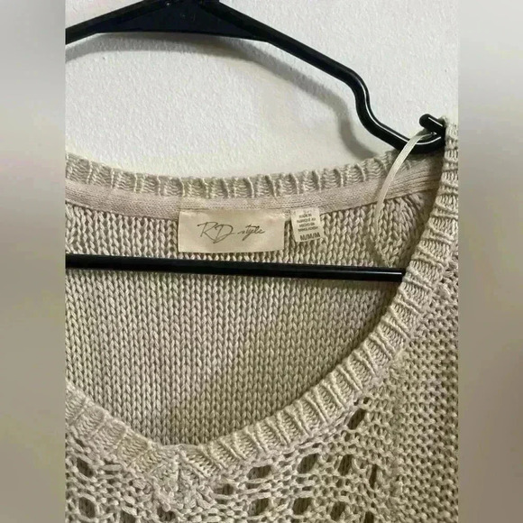 RD Style - Cropped Cream Waffle Knit Pullover Sweater - SIZE M - Picture 2 of 5